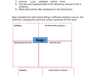 Dictionary detective worksheet