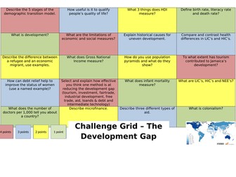 The Development Gap Revision Challenge Grid