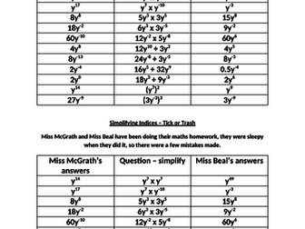 Tick or trash - simplifying indices