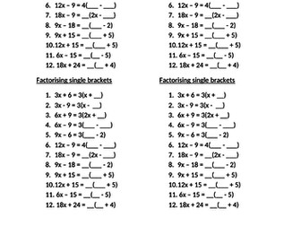Support for those who struggle with factorising