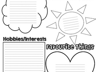 About Me Page. Getting to know the children in your new class. First week/day activities.
