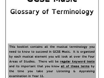 Edexcel GCSE Music Glossary (New Specification 2016)