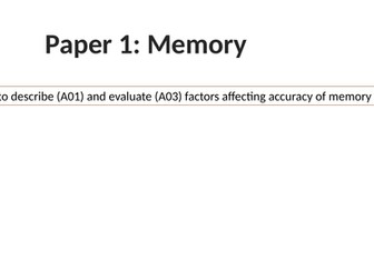 AQA GCSEE Psychology 9-1- Memory: Context