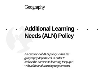 An SEN/ALN Department policy booklet