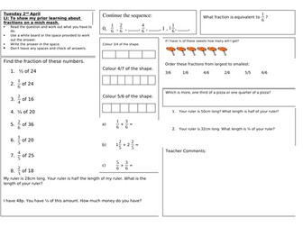 Fractions Mish-Mash (formative assessment) Year 3/4