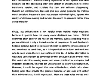 A' Level RS OCR Ethics Example Answers