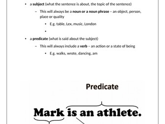 Sentence Worksheets