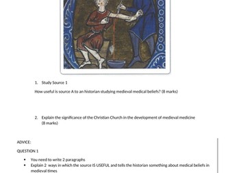 Health and the People - AQA - Medieval medicine - Assessment