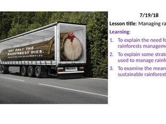 Managing tropical rainforests sustainably