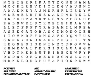 Nelson Mandela Word Search