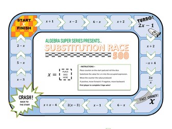 Algebra Substitution Race Activity