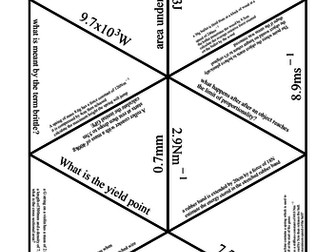 Tarsia Puzzle KS5 Physics revision Hook's law, work and power