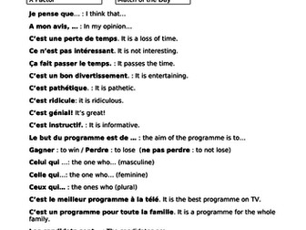 TV programmes in French