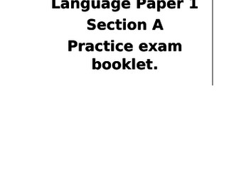 AQA GCSE English Language Paper 1 Section A Practice work booklets.