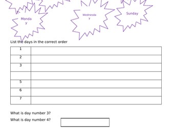 Entry Level 2 sequence days and months