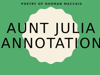 Norman MacCaig Scottish Text - Aunt Julia
