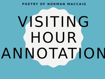 Norman MacCaig Scottish Text - Visiting Hour
