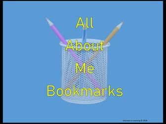 All About Me Bookmarks