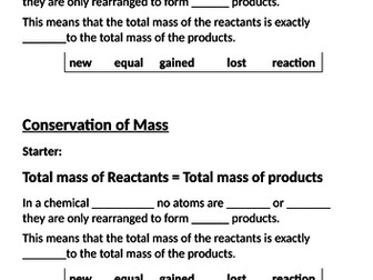 Lesson 1 - Conservation of Mass
