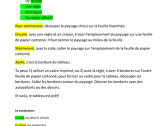 Y7 - Y8  activity: create your own Paris landscape picture frame - school vocab