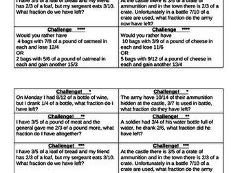 Adding and Subtracting fractions in the context of word problems