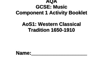 AQA GCSE Music Activity - AoS1: Western Classical Tradition (Unfamiliar Music)
