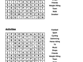 KS3 French wordsearches