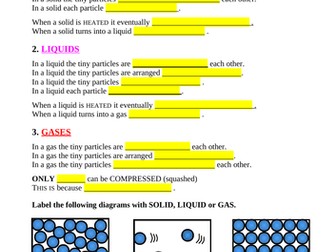 SOLIDS, LIQUIDS and GASES SUMMARY