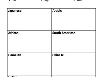 GCSE World Music Keyword revision