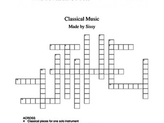 Classical Music crossword