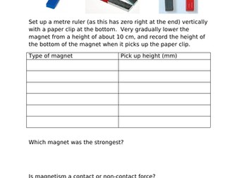 Magnetic strength experiment
