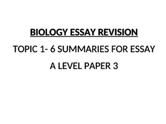 AQA Biology Essay Revision