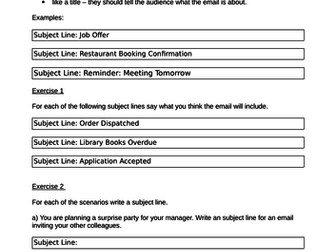 email writing worksheets sample emails functional skills teaching