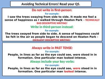 An intervention lesson for AQA language Paper 1