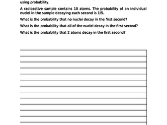AQA Physics GCSE P7 (Radioactivity) - Gifted and Talented Resource Worksheets