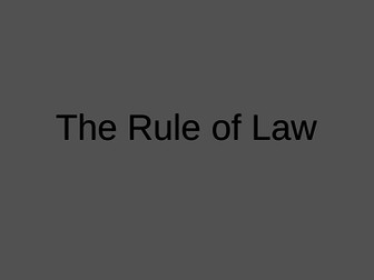 The rule of law