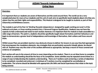 ASDAN - Towards Independence - Living Here