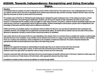 ASDAN - Towards Independence - Recognising Everyday Signsand Symbols