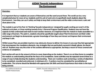 ASDAN - Towards Independence - The Environment