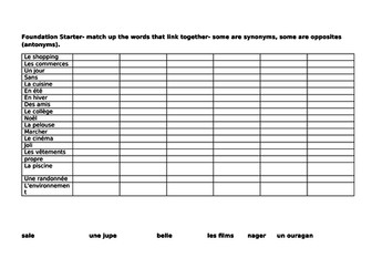 Linking Words for Reading and Listening GCSE Foundation