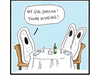 Binary Fission-Funny Bacteria Dividing Cartoon