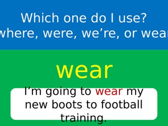 Were, Where, We're or Wear? 4 x A4 Posters