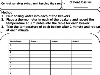 Working Scientifically Practicals - Pupil Worksheets