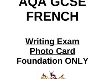 AQA GCSE French Photo Card Writing Booklet Foundation Paper