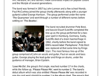 KS3 Music Cover Resource - The Beatles