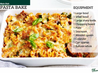 Food Technology Pasta Bake Recipe Card
