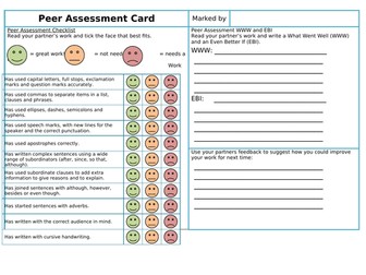 Peer Assessment Card