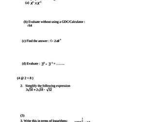 Exponents and Logarithms Test