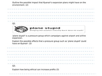 GCSE 9-1 Business 2.1.4 Ethics, the environment and business