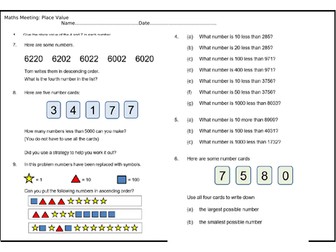 Year 4 Numbers and the number system